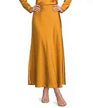Antonio Melani Bella A-Line Coordinating Satin Maxi Skirt -  0 | Dillard's
