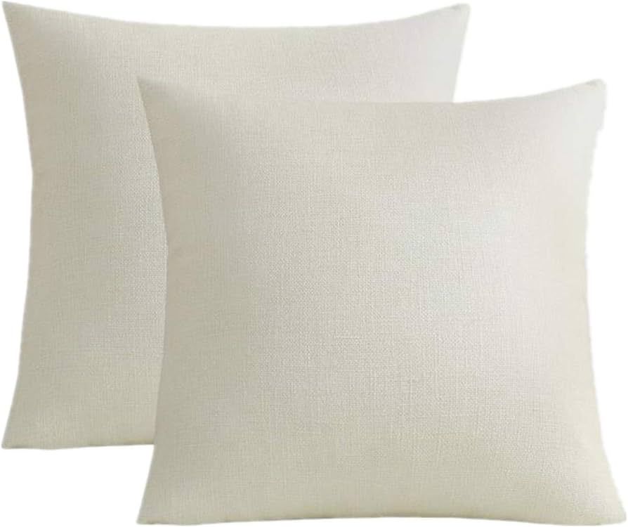 Sunday Praise Decorative Throw Pillow Covers Solid Linen Square Accent Pillow Cases 20x20 Inches ... | Amazon (US)