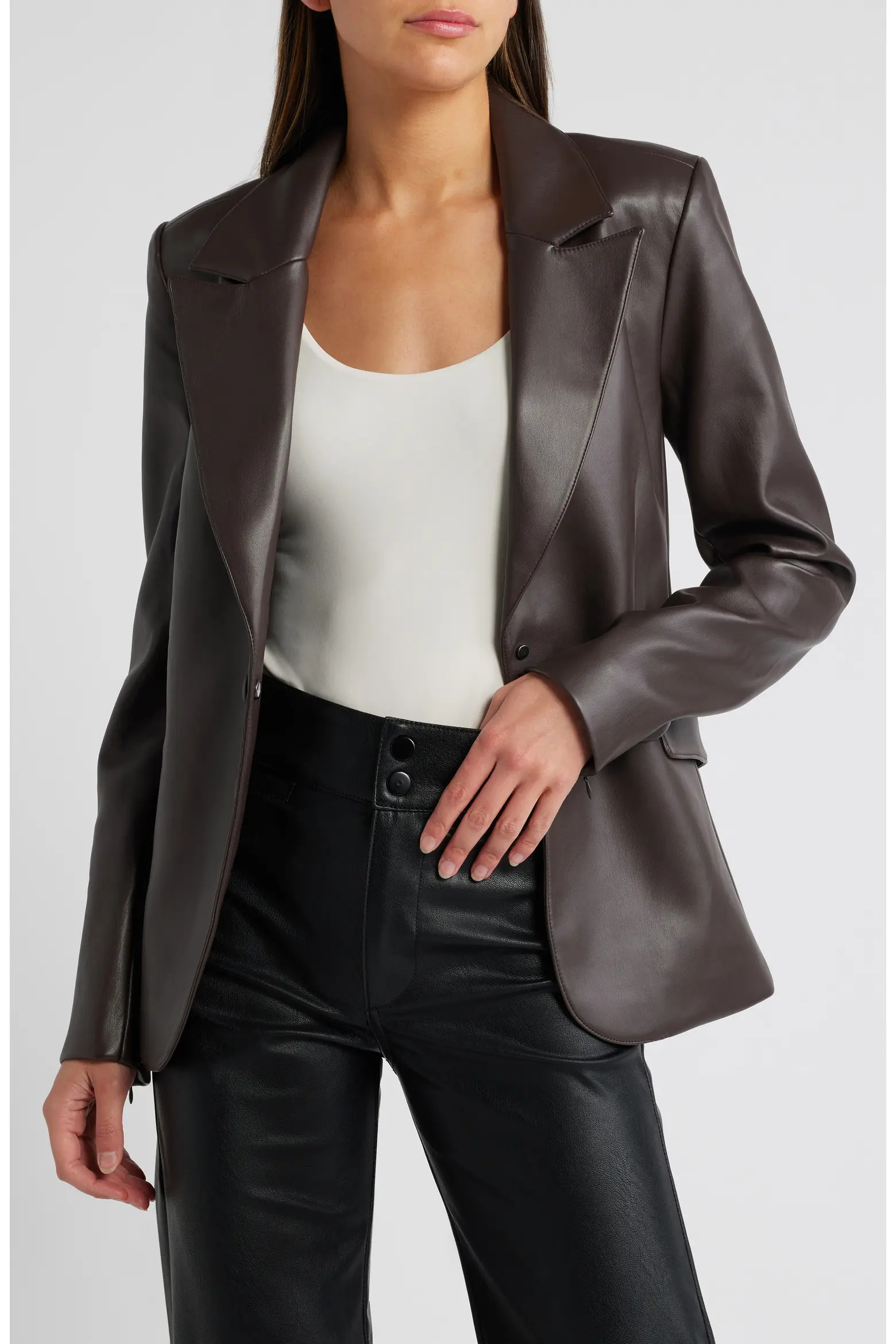 Good American Sculpted Faux Leather Blazer (Women) | Nordstromrack | Nordstrom Rack