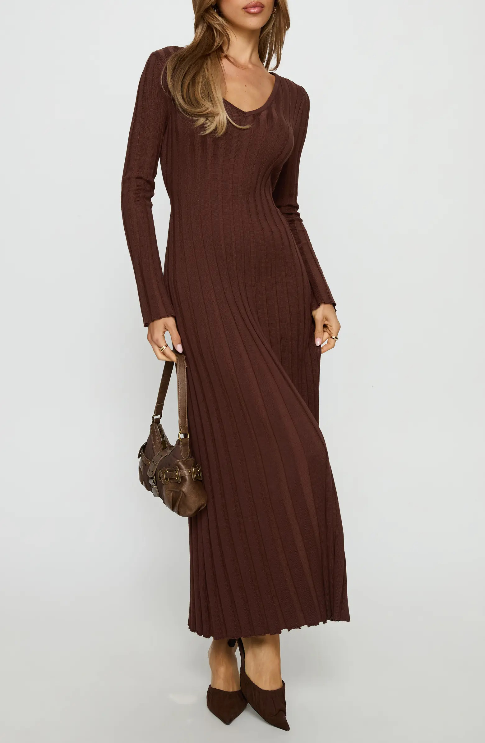 Gratuita Long Sleeve Rib Maxi Sweater Dress | Nordstrom