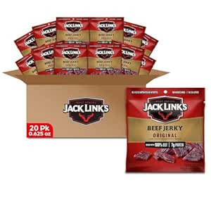 Jack Link's Beef Jerky, Original, Multipack Bags - Flavorful Meat Snacks for Lunches, Ready to Ea... | Amazon (US)