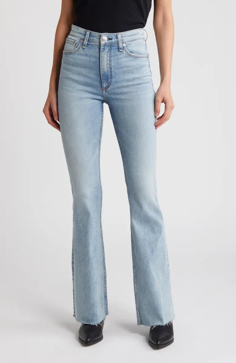 Casey Raw Hem High Waist Flare Jeans | Nordstrom