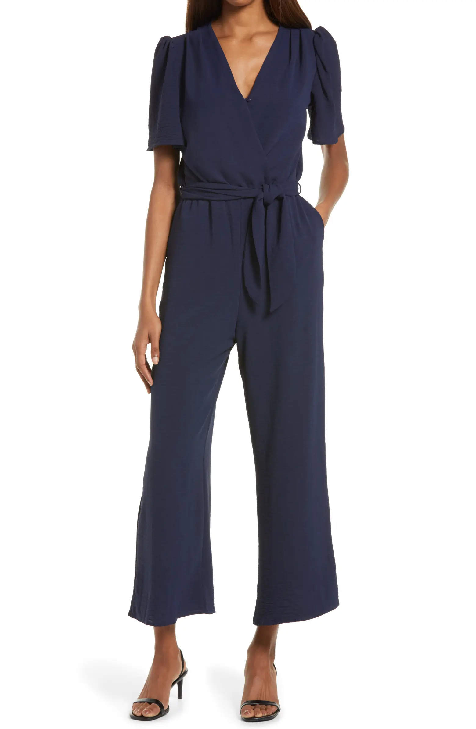 Tie Front Wide Leg Jumpsuit | Nordstrom