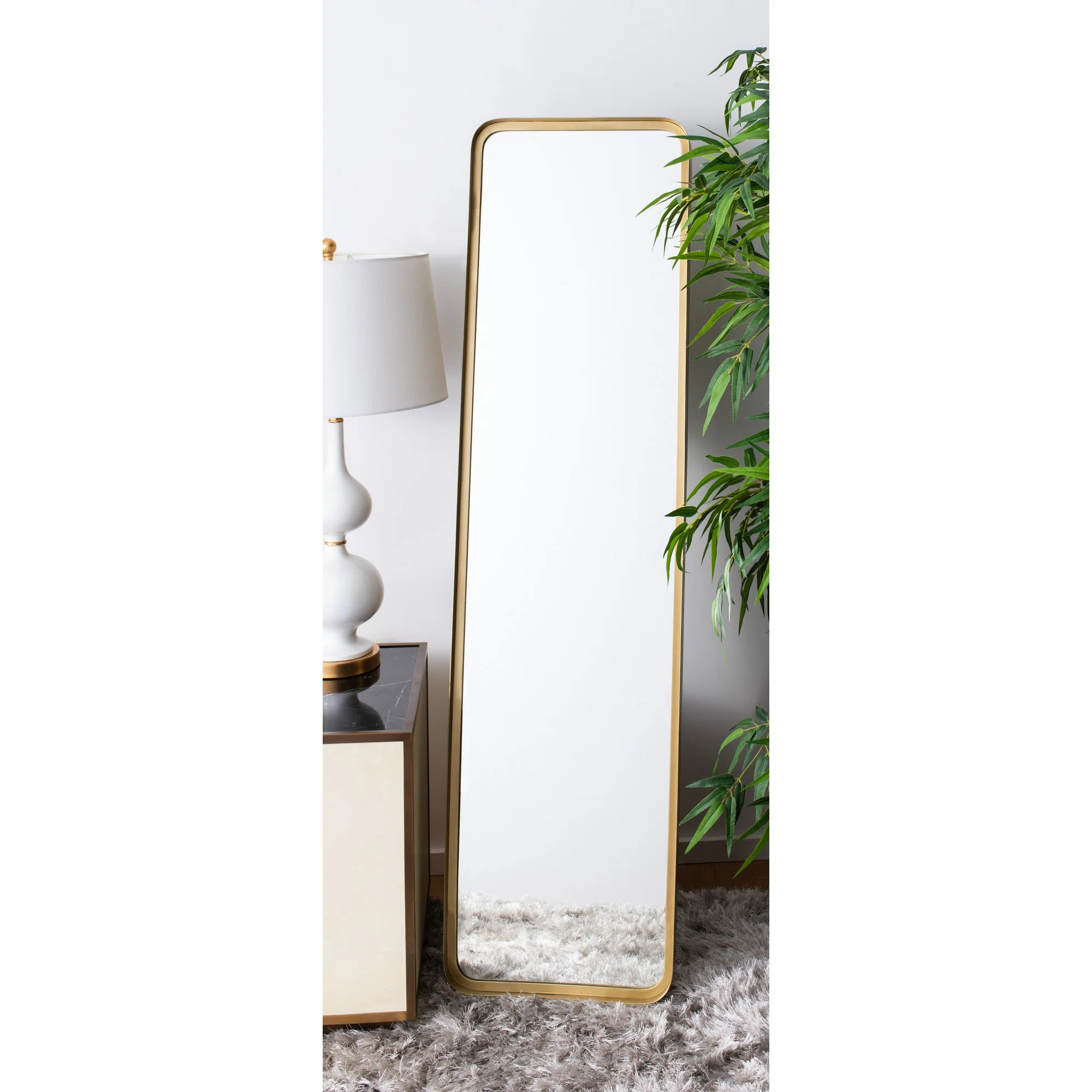 Malakoff Metal Flat Floor Mirror | Wayfair North America