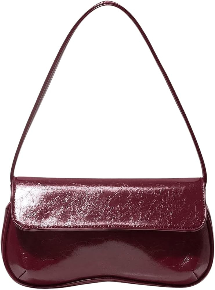 Verdusa Women's Retro Flap Shoulder Bag PU Leather Top Handle Underarm Bag Purse | Amazon (US)