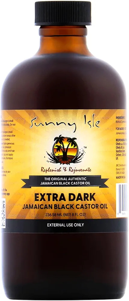 Sunny Isle Extra Dark Jamaican Black Castor Oil, 8 fl. oz. | 100% Natural High Potency Treatment ... | Amazon (US)
