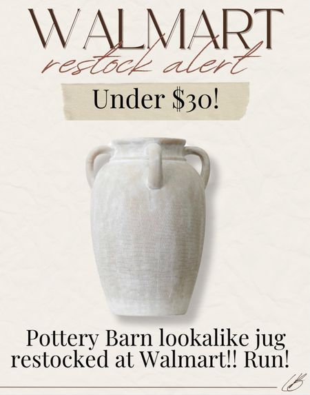 Pottery Barn inspired jug restocked at Walmart! Under $30

#LTKhome #LTKsalealert #LTKfindsunder50