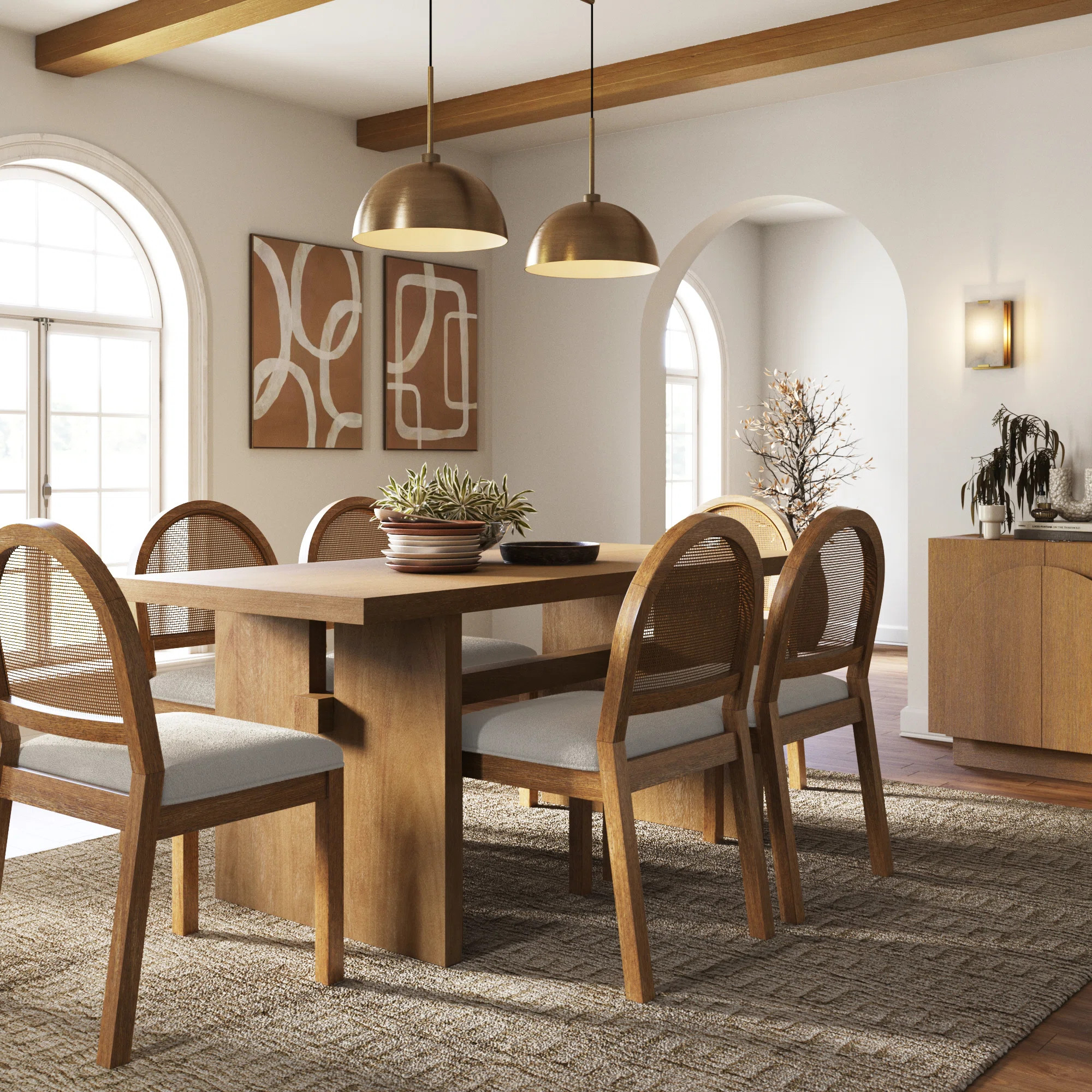 Nathan James Solid Wood Modern Dining Table For 6 & Reviews | Wayfair | Wayfair North America