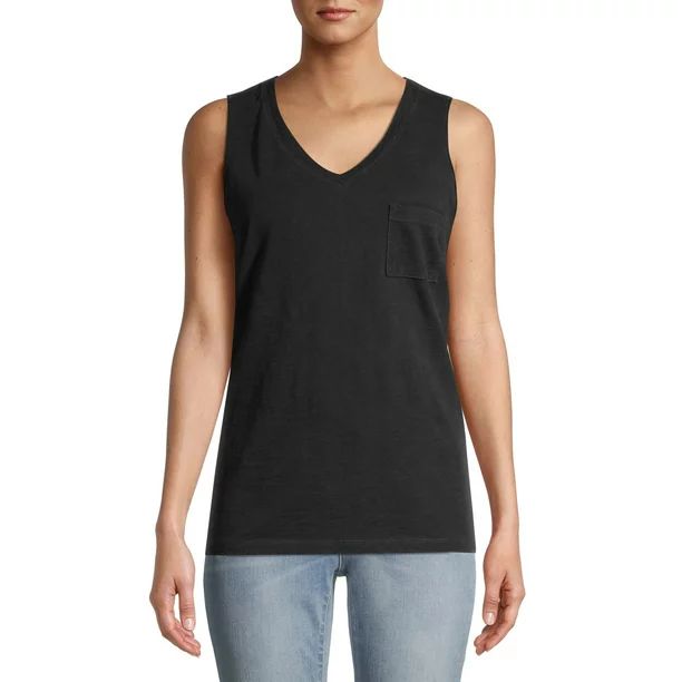 Time and Tru Women's V-Neck Pocket Tank Top | Walmart (US)