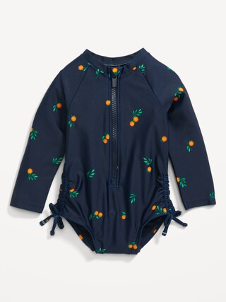 Long-Sleeve Side-Tie One-Piece Rashguard Swimsuit for Baby | Old Navy (US)