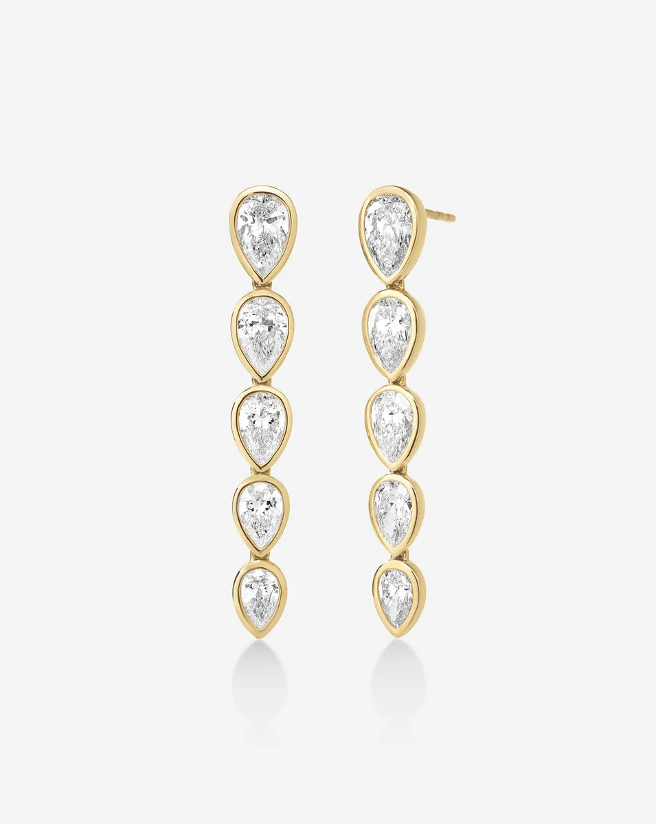 Bezel Pear Lab Diamond Drop Earrings | Ring Concierge