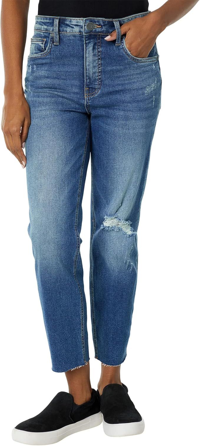 KUT from the Kloth Rachael High-Rise Fab AB Mom Raw Hem in Mindful Wash Mindful Wash 10 26 | Amazon (US)