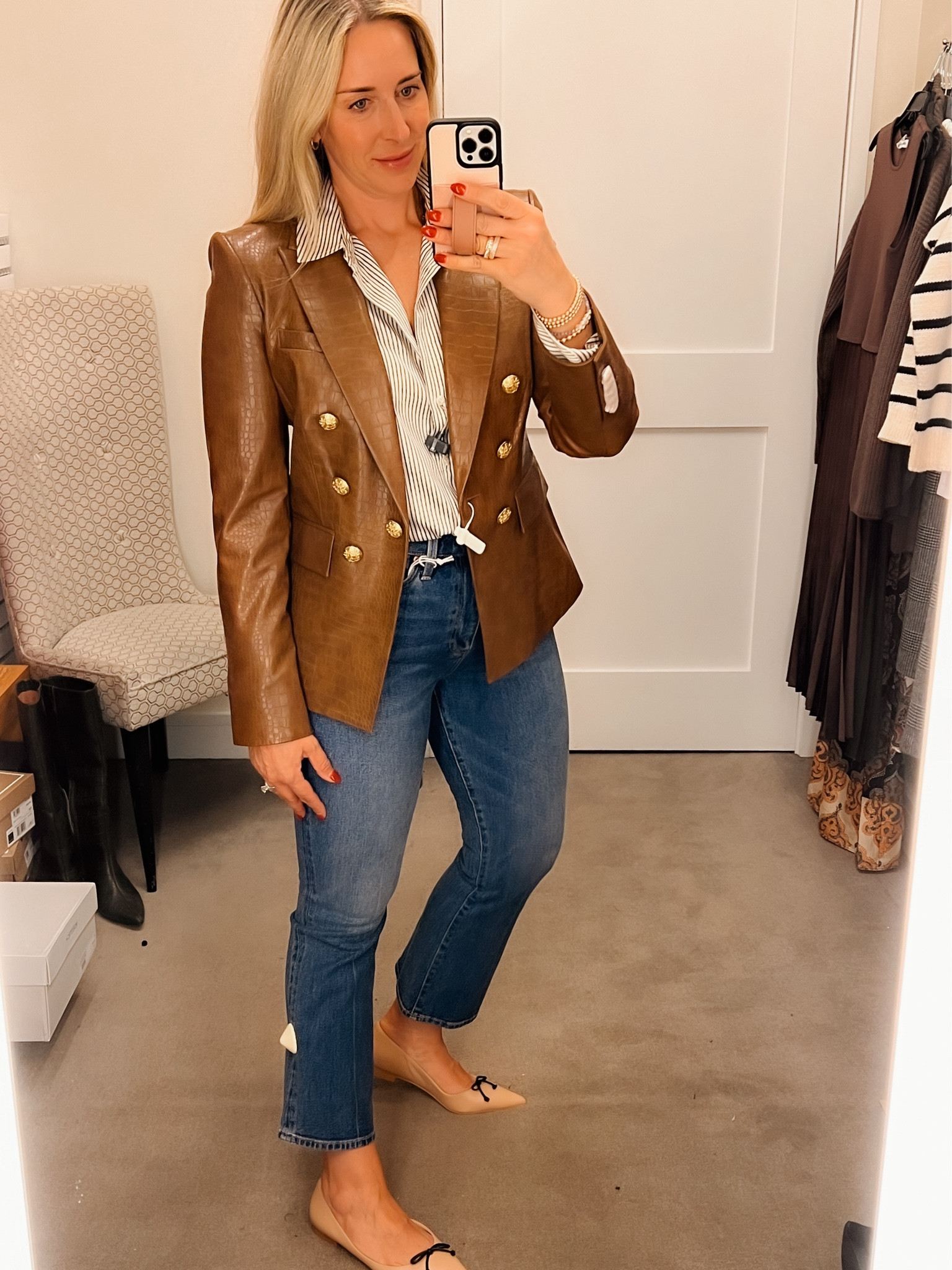 Nordstrom Anniversary Sale

Veronica Beard Faux leather blazer - runs true tonsize. Have size 8. 

Pistols Lennon jeans are an all time favorite pair of jeans. Run true to size. 

Nude flats



#LTKxNSale #LTKStyleTip #LTKSummerSales