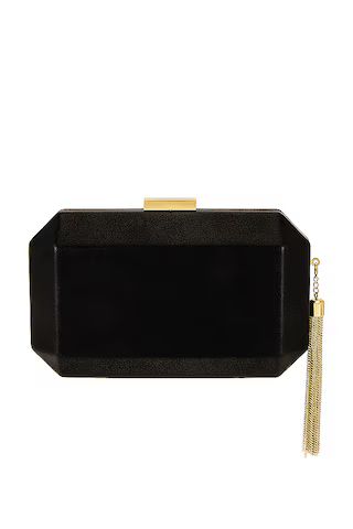 olga berg Lia Facetted Clutch With Tassel in Black & Gold from Revolve.com | Revolve Clothing (Global)