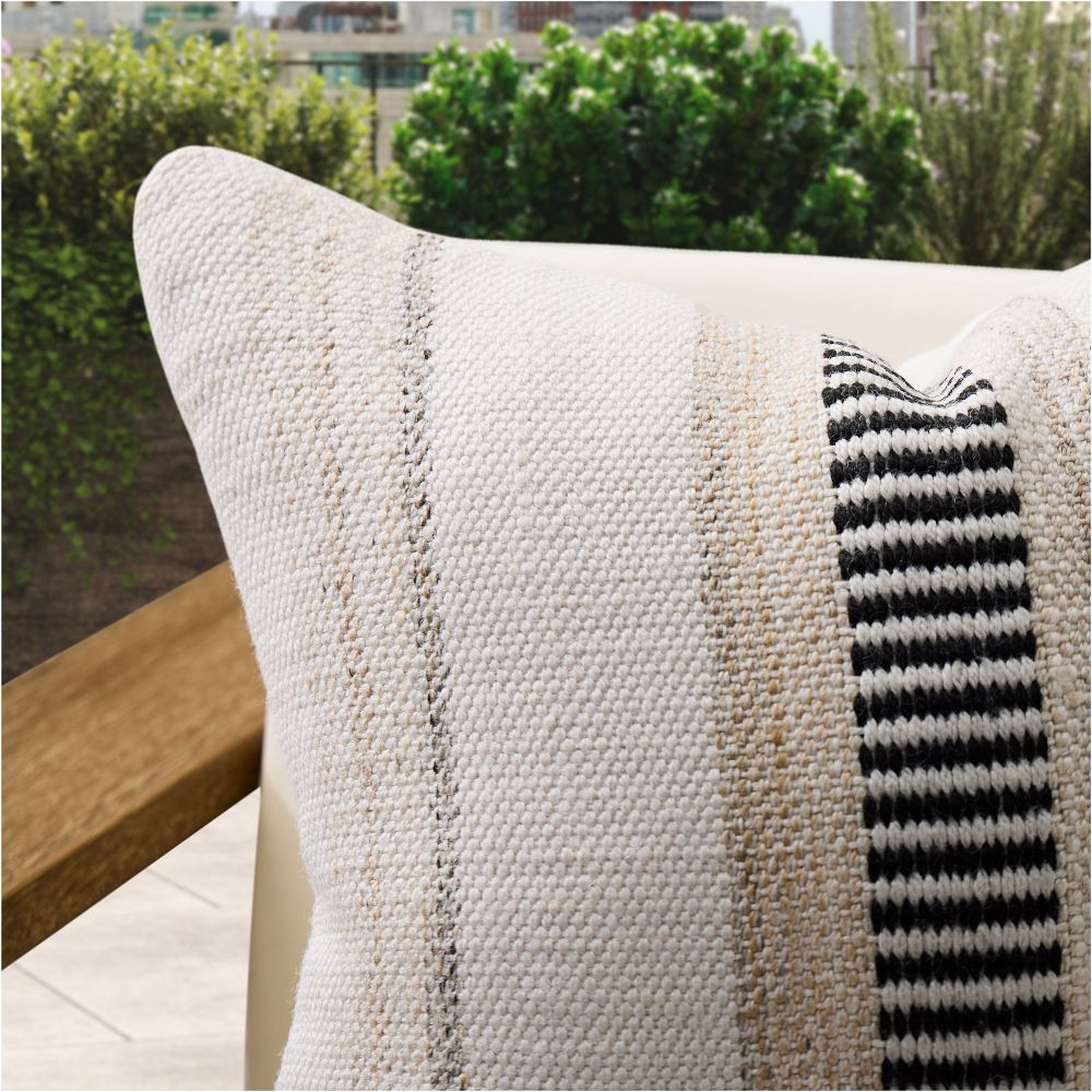 Outdoor Natural Split Stripe Pillow | West Elm (US)