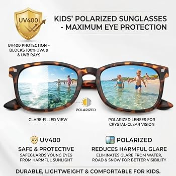 COASION Polarized Kids Sunglasses UV 400 Protection for Girls Boys Classic Retro Style Toddler Sh... | Amazon (US)