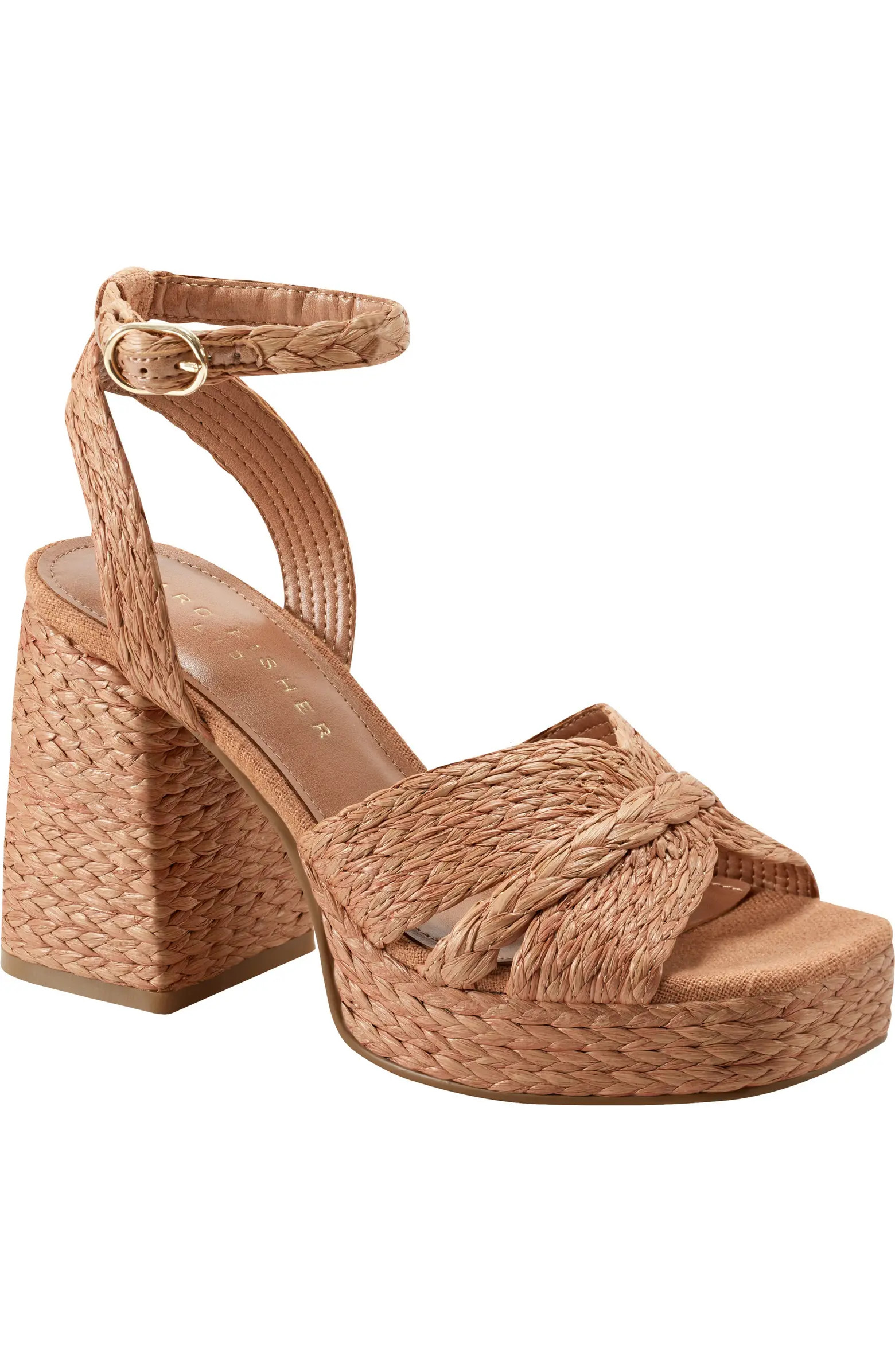 Janie Raffia Ankle Strap Platform Sandal (Women) | Nordstrom Rack