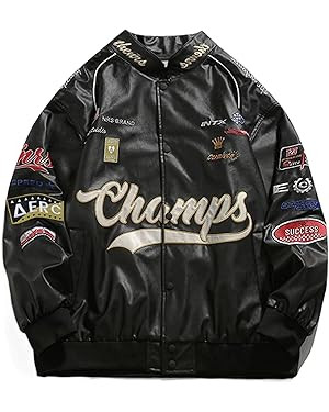 Aelfric Eden Faux Leather Jacket Oversized Racing Motorcycle Jackets Moto Coats Unisex Trendy Str... | Amazon (US)