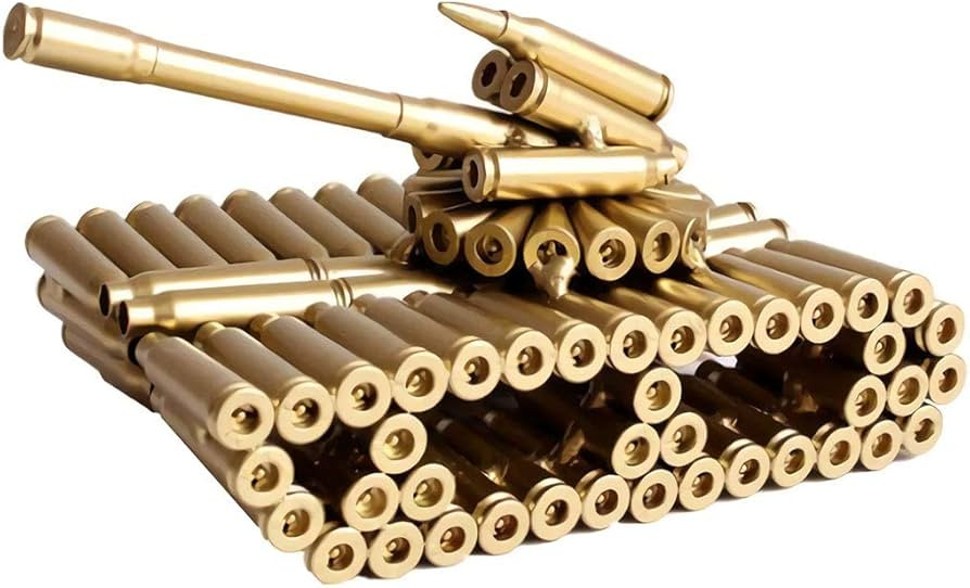 Bullet Shell Casing Shaped Army Tank Metal Sculpture,Great Decorative Artwork Model Gift for Home... | Amazon (US)