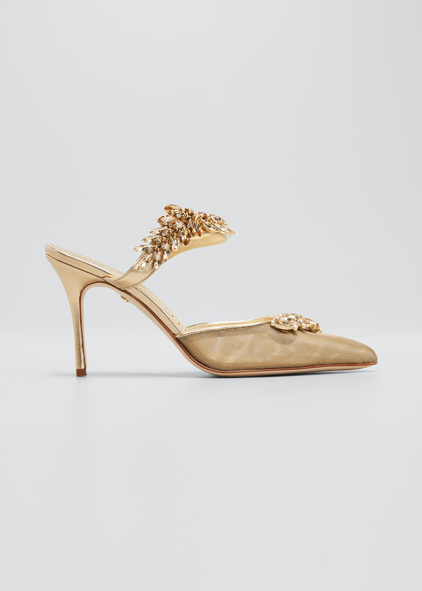 Lurum 90mm Gold Mules | Bergdorf Goodman