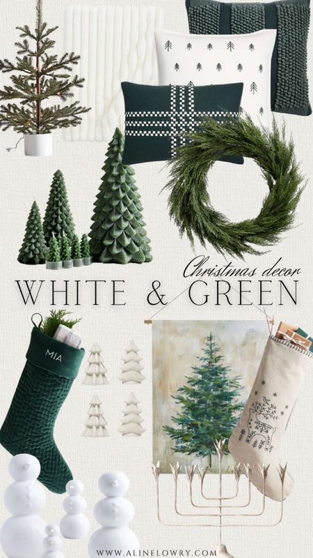 White and Green Christmas decorations idea.

#LTKHoliday #LTKparties #LTKhome
