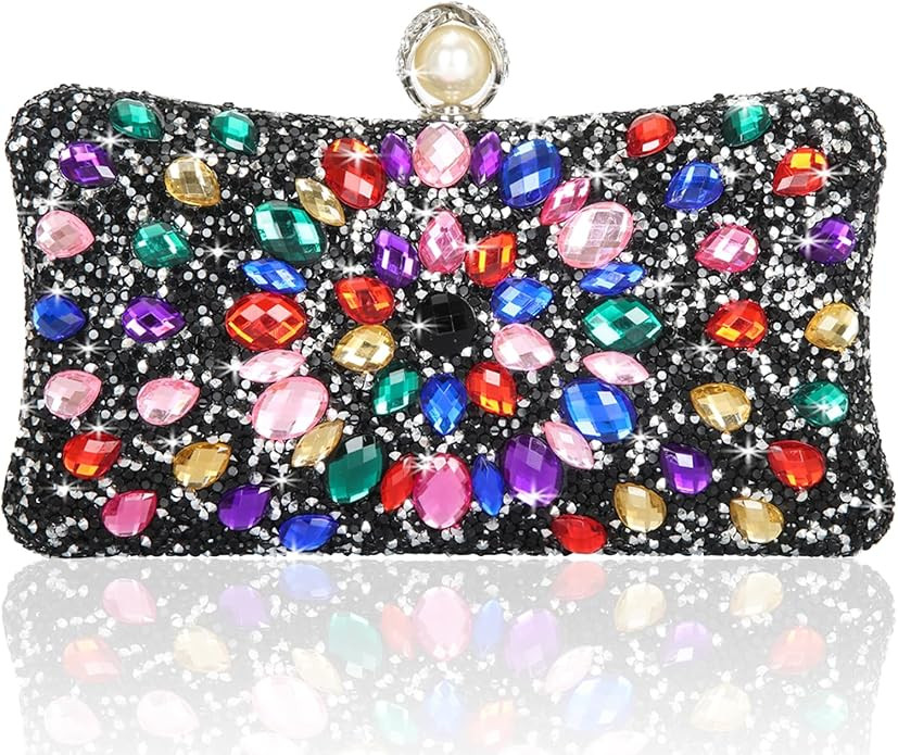 Women's Evening Bags Sparkly Rhinestone Clutch Purses Luxury Handbags | Amazon (US)