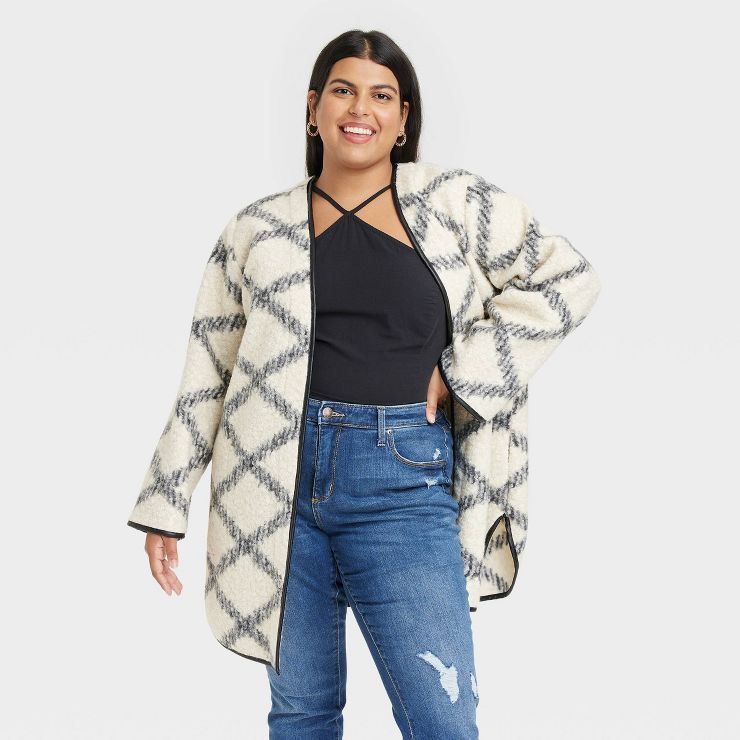 Women's Plus Size Cozy Overcoat - Ava & Viv™ | Target