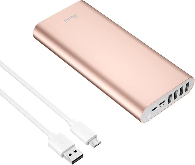 Portable Charger, BONAI 20000mAh Power Bank, 4-Port Output Aluminum Polymer Portable Battery Char... | Amazon (US)
