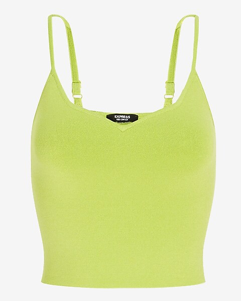 Body Contour Sweetheart Cropped Sweater Cami | Express