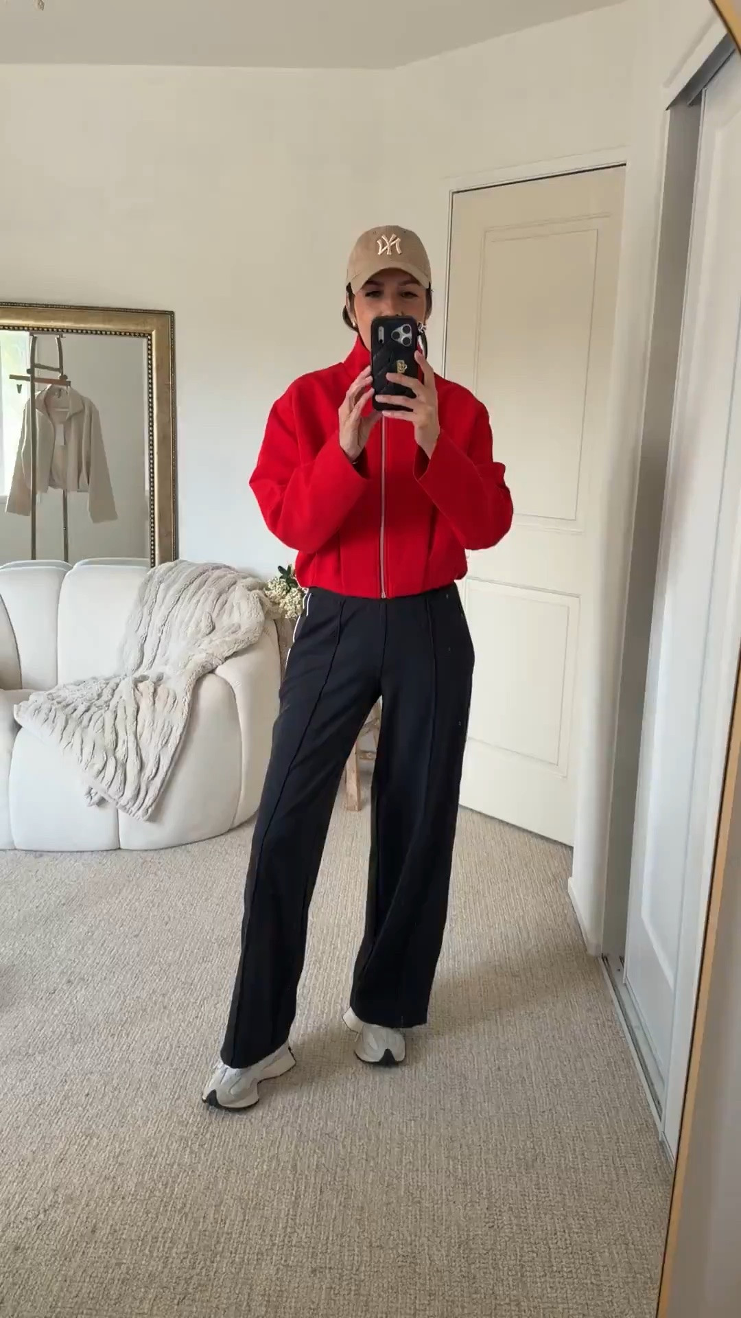 Zara red bomber jacket ❤️ Proof that casual and comfortable can still look chic! I styled this statement jacket with Athleta athletic pants that look like trousers and my New Balance 327 sneakers for an easy, polished everyday outfit.

And yes—there’s absolutely no excuse not to have fun with fashion after 40! A bold jacket + elevated basics can completely transform a comfortable outfit.

OUTFIT DETAILS:
➡️ Zara red bomber jacket — size XS
➡️ Athleta wide leg black athletic pants — size S
➡️ New Balance 327 sneakers — true to size
➡️Abercrombie built in bra tank top (S)?

➡️ My Body dimensions
Bra: 32C (81 cm)
Waist: 26” (66 cm)
Hips: 38” (96.5 cm)
Height: 5’7” (170 cm)

Zara red bomber jacket | red bomber jacket | Zara outfit | Athleta pants | athletic pants that look like trousers | New Balance 327 | New Balance outfit | casual chic outfit | sporty chic outfit | outfits over 40 | fashion over 40 | comfortable outfit | everyday outfit | fall outfit ideas

#ZaraFinds #NewBalance327 #Over40Style #LTKStyle

#LTKgrwm #LTKootd #LTKOver40