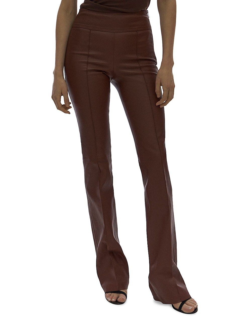 Women's Leather Bootcut Pants - Cinnamon - Size 10 | Saks Fifth Avenue