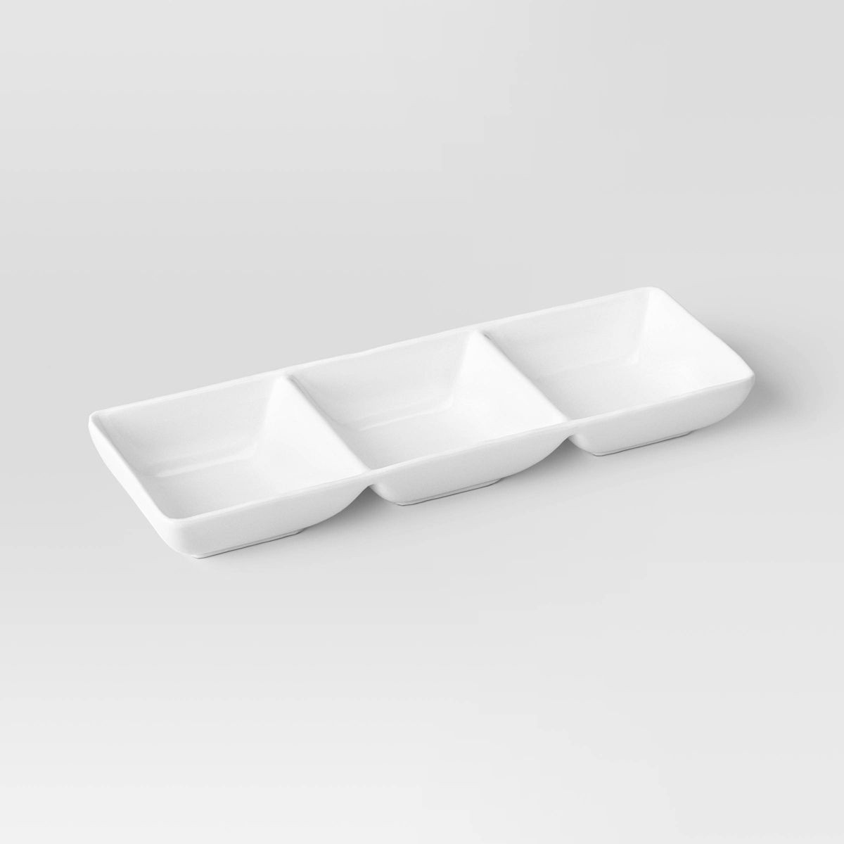 Porcelain 3-Section Divided Serving Tray White - Threshold™: Party Platter, Rectangle, Oven & M... | Target
