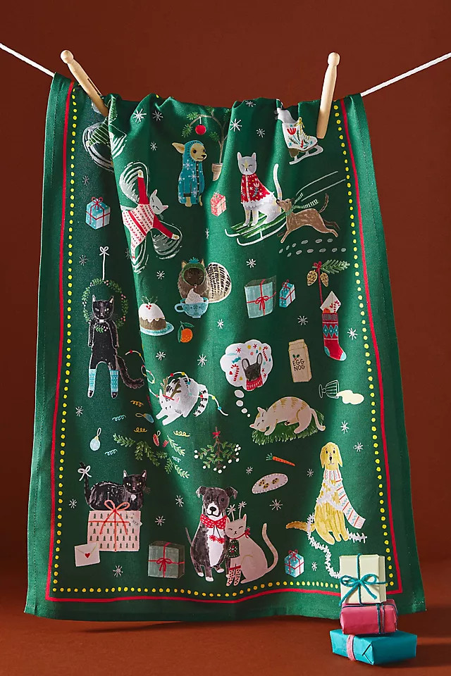 Festive Friends Dish Towel | Anthropologie (US)