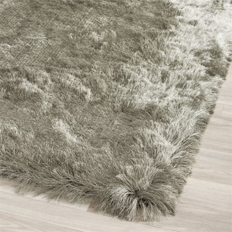Safavieh Paris Shag 10' X 14' Hand Tufted Polyester Rug in Titanium | Homesquare