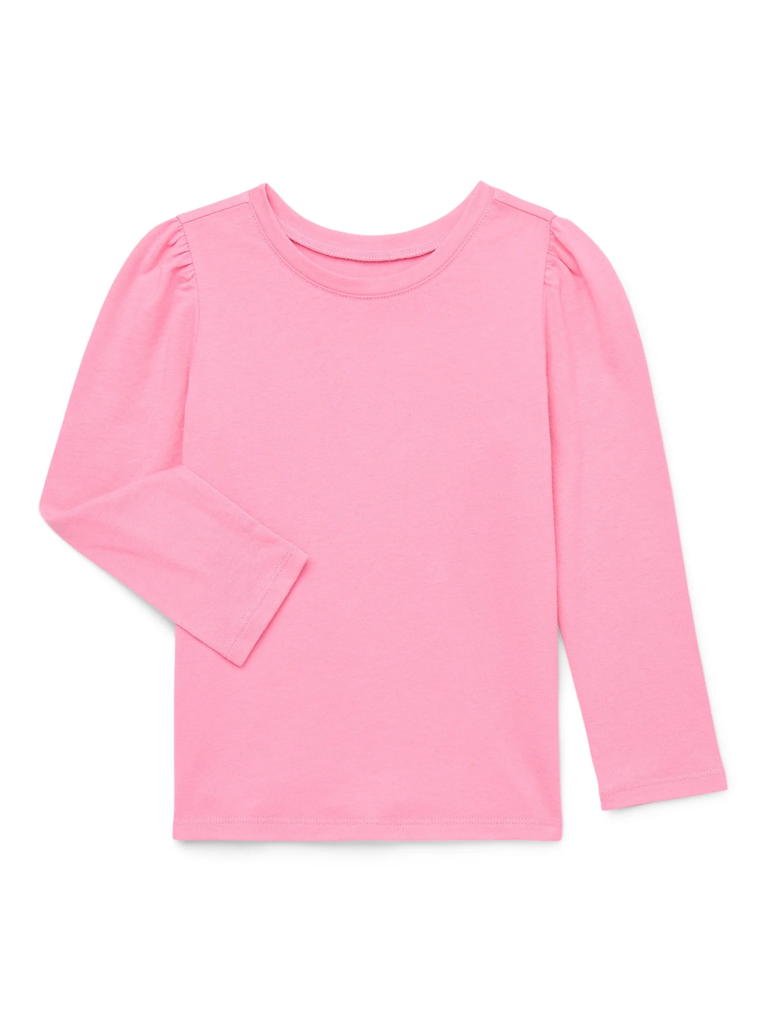 Garanimals Toddler Girl Long Puff Sleeve Solid T-Shirt, Sizes 18M-5T | Walmart (US)