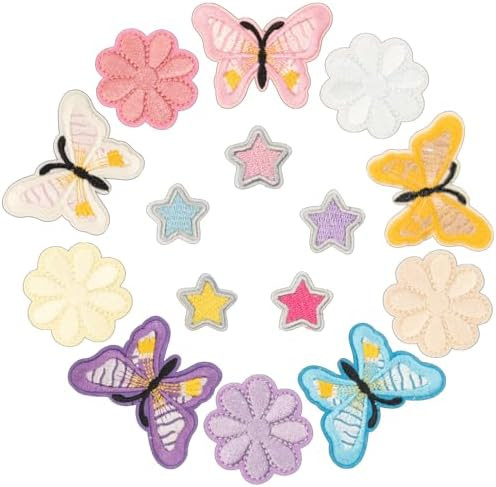 Mon Caramel Embroidered Patches 15pcs Set - Iron On or Sew On Appliques DIY Clothing Decoration H... | Amazon (US)