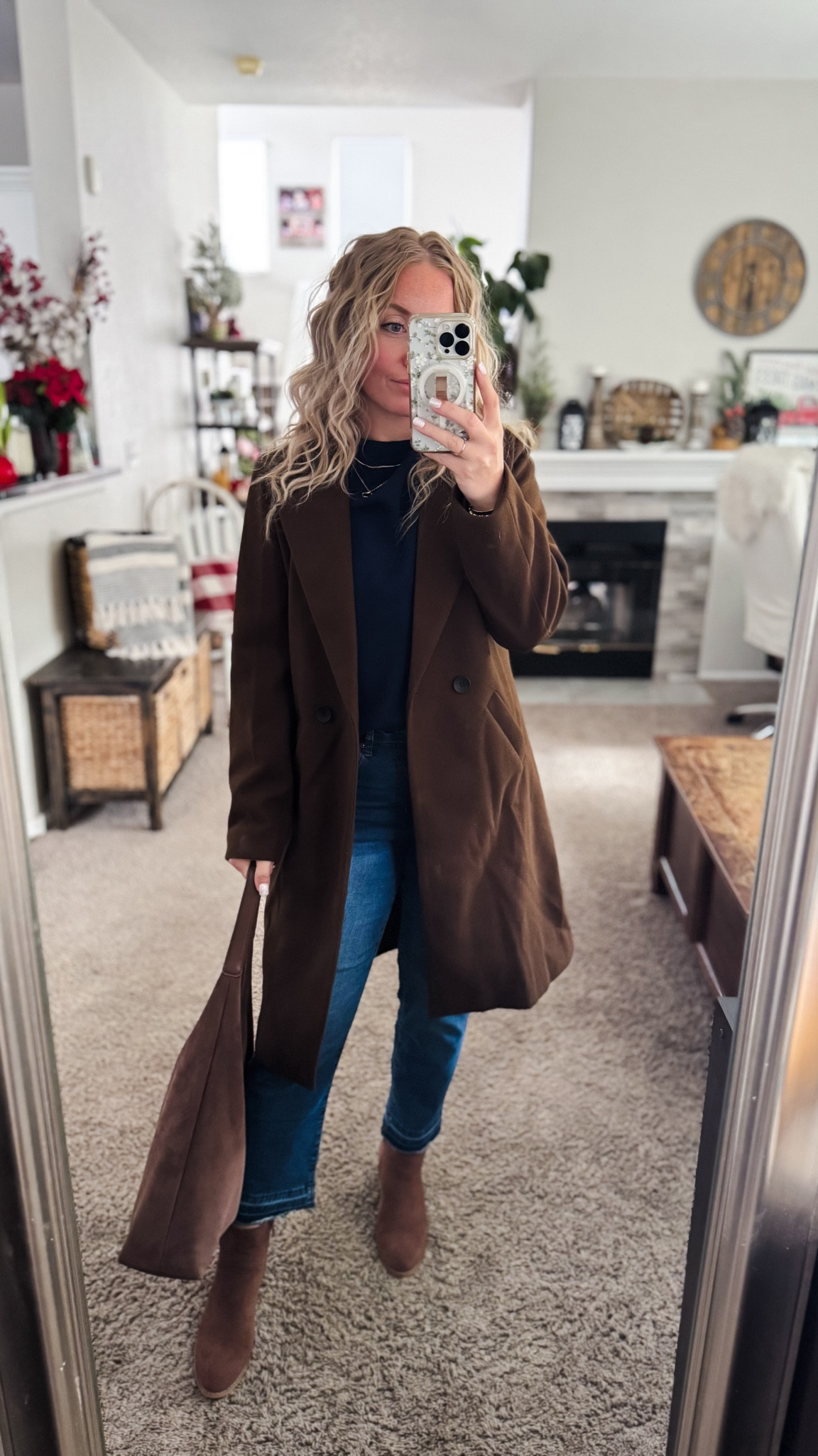 Chocolate brown wool blend peacoat with a navy sweater, jeans, faux suede bag and brown boots








Winter outfit
Winter fashion
Amazon winter outfits
Trending winter fashion 
 casual winter outfits | winter fashion | size 4-6 | cold weather outfits | winter outfit ideas | layering outfit for the cold| winter fashion 2025 | outfit inspo | outfit ideas | winter outfits amazon  | casual outfit Ideas  | Outfits | Amazon Casual Outfit | Cute casual outfits | Preppy Outfit 

#LTKSaleAlert #LTKPetite #LTKFindsUnder50