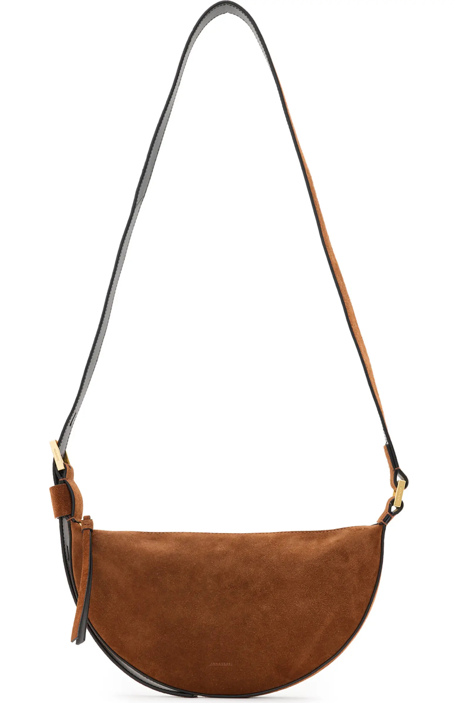 AllSaints Half Moon Suede Crossbody Bag | Nordstrom | Nordstrom