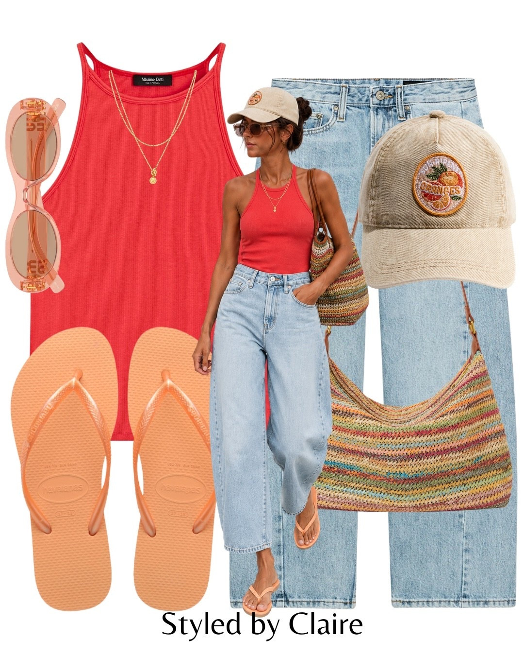 🌺 OUTFIT!!!
Tags: Zara barrel mid waist ankle jeans summer denim wash havaiana flip flops peach coral massimo dutti halter neck top h&m cap oranges crochet bag shop cider fashion inspo outfit ideas cool girl style trend city break elevated basics miu miu sunglasses

#LTKsummer #LTKshoes
