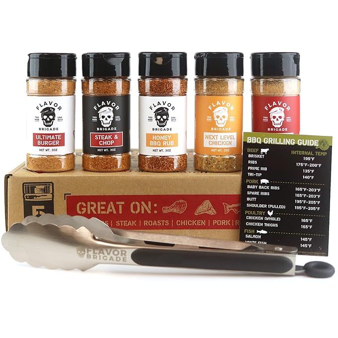 Gourmet Grilling Spices Gift Set for Guys, Dad, Men, BBQ Grill Accesories, Smoker, Seasonings, Ru... | Amazon (US)
