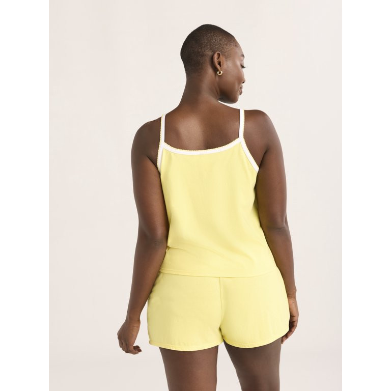Joyspun Women's Jersey Picot Cami Top and Shorts Pajama Set, 2-Piece, Sizes XS-3X | Walmart (US)