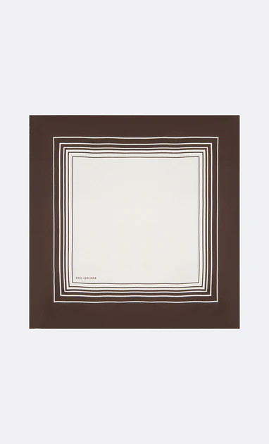 GEO SILK SCARF - DARK CHOC/IVORY GEO | Bec & Bridge (Global)