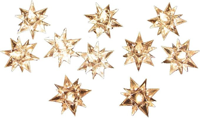 Kurt Adler 10-Light Diamond Star Light Set, Green/Clear | Amazon (US)