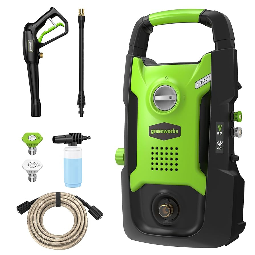 Greenworks Compact Electric Pressure Washer, 1.2 GPM (CSA Certified, Lightweight, 20 FT Tangle-Fr... | Amazon (US)
