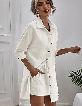 Zeagoo Women’s 2 Piece Lounge Tracksuit Outfit Sets Cotton Linen High Low Shirt and Drawstring ... | Amazon (US)