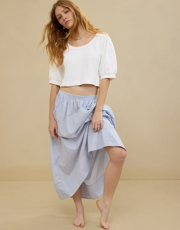 Aerie Seams Right Short Sleeve Sweatshirt | Aerie