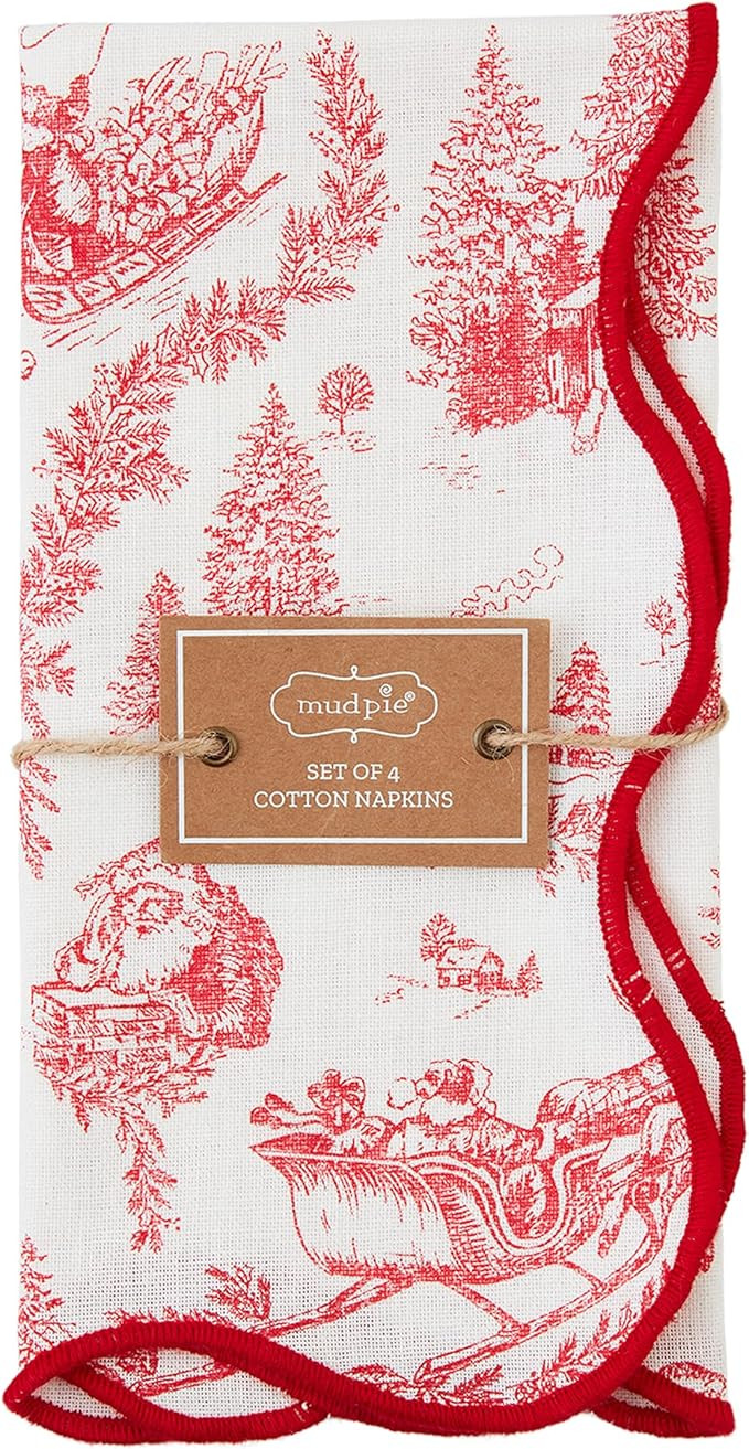 Mud Pie Embroidery Check Napkin, Toile, 18" x 18" | Amazon (US)