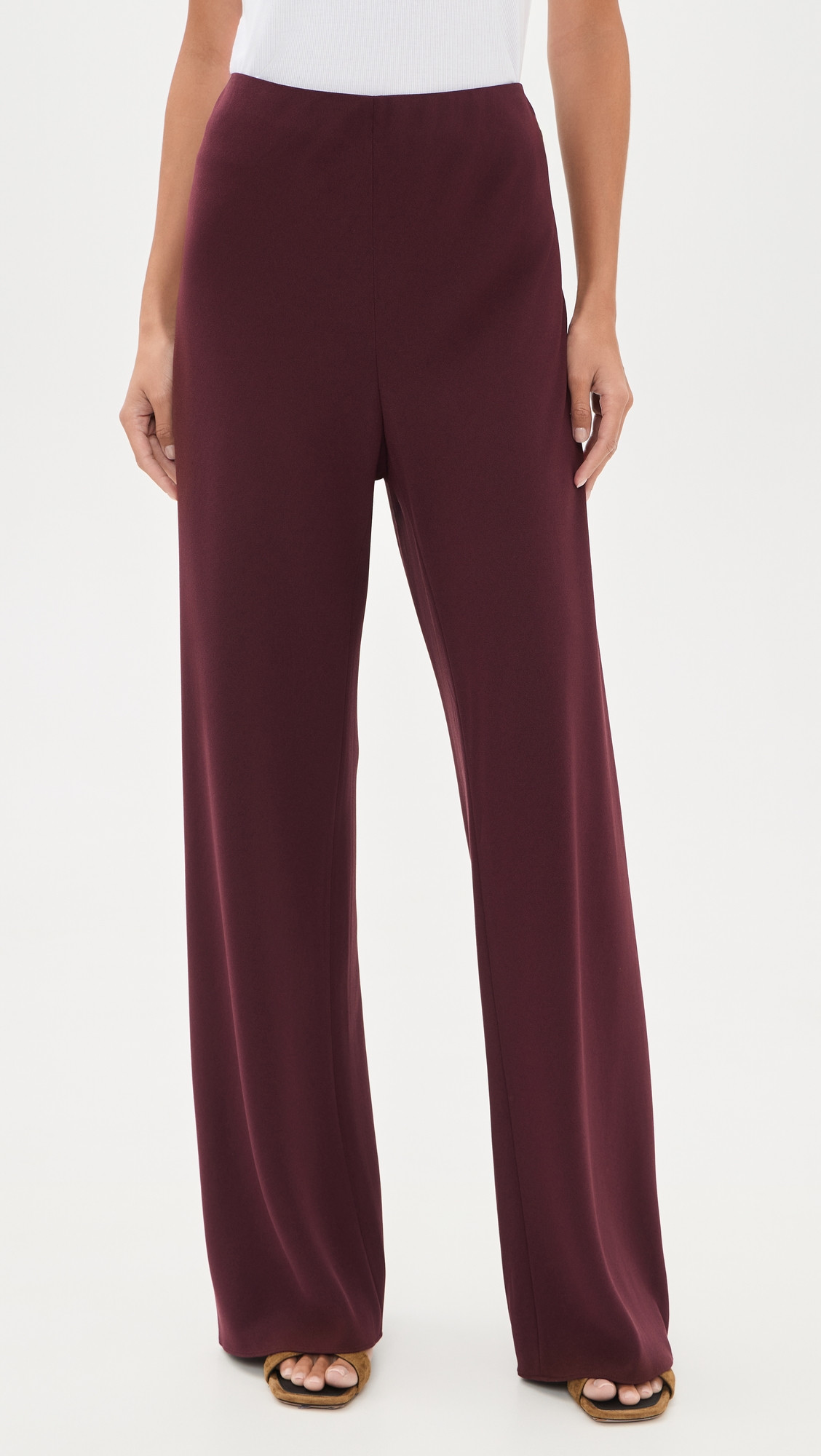 Vince Colette High Waist Crepe Bias Pants Black Rose XXS | Shopbop