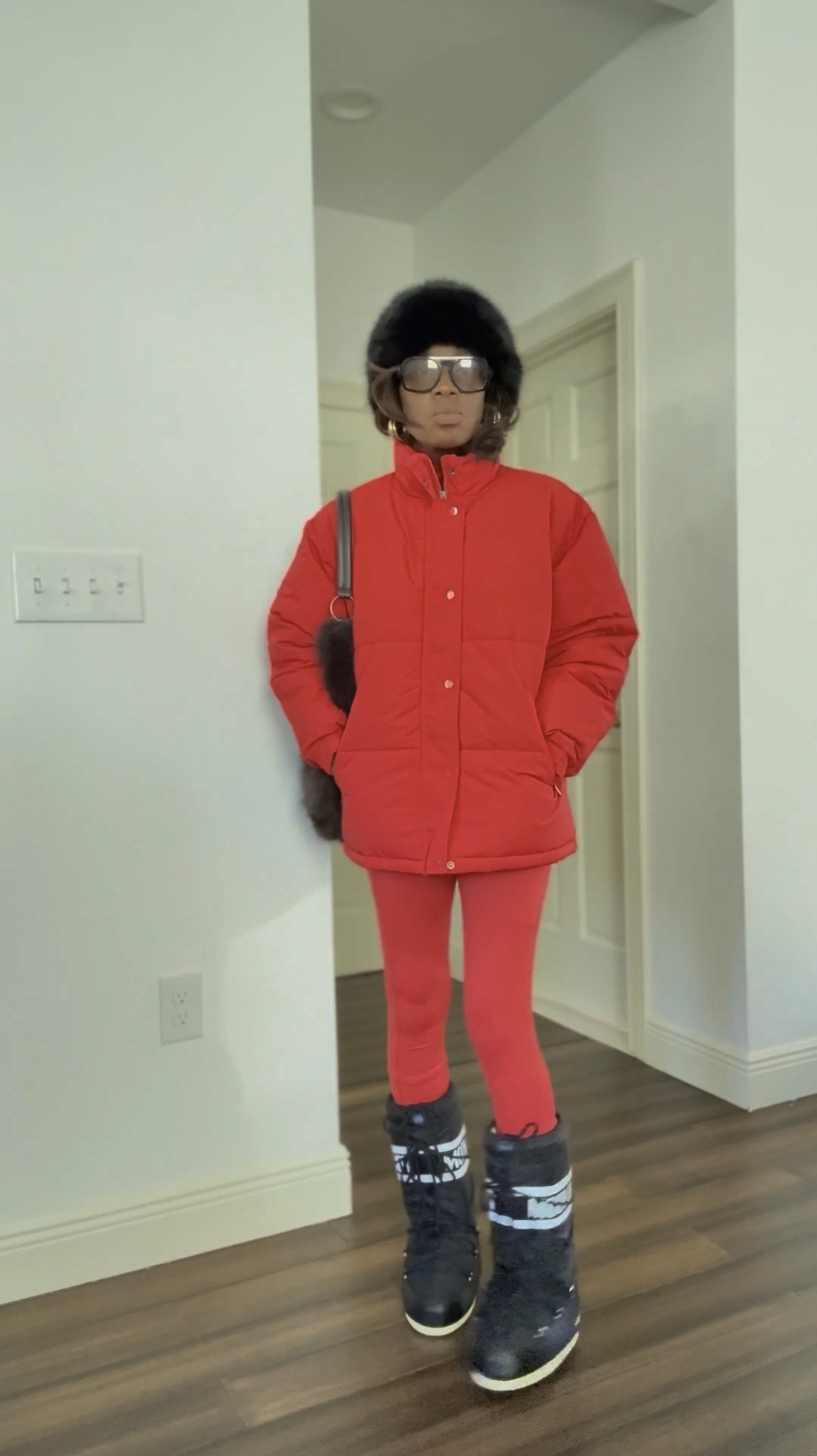 Apres ski outfit. Moon boots, fur hat,red coat 

#LTKootd #LTKPetite