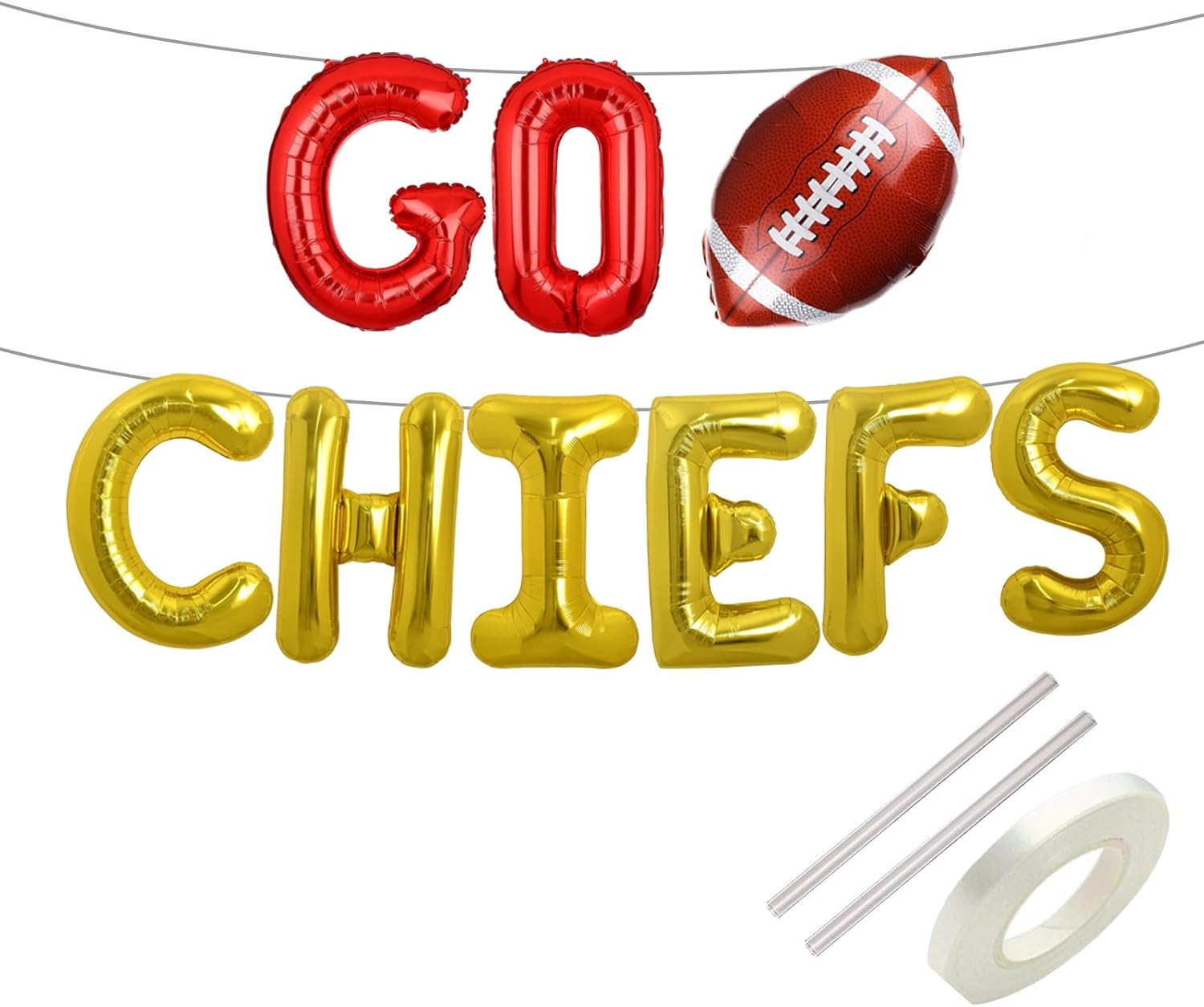 Go Chiefs Foil Balloons Banner Football 2025 Party Decorations, Football Theme Chiefs Banner Touc... | Amazon (US)